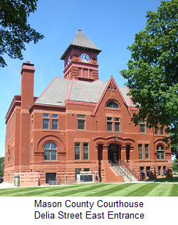 East Side of Mason County Courthouse off Delia Street